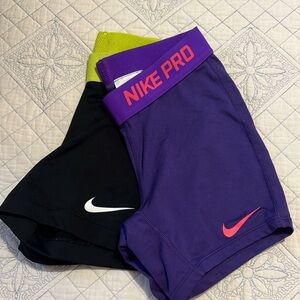 Nike Black and Purple Athletic Shorts Performance Fit